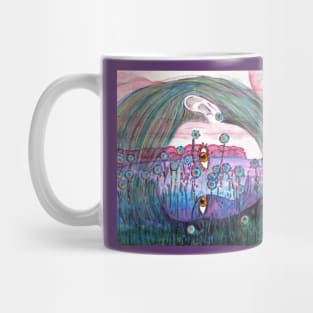 Girl in a Field of Blue Flowers- Drawing Mug